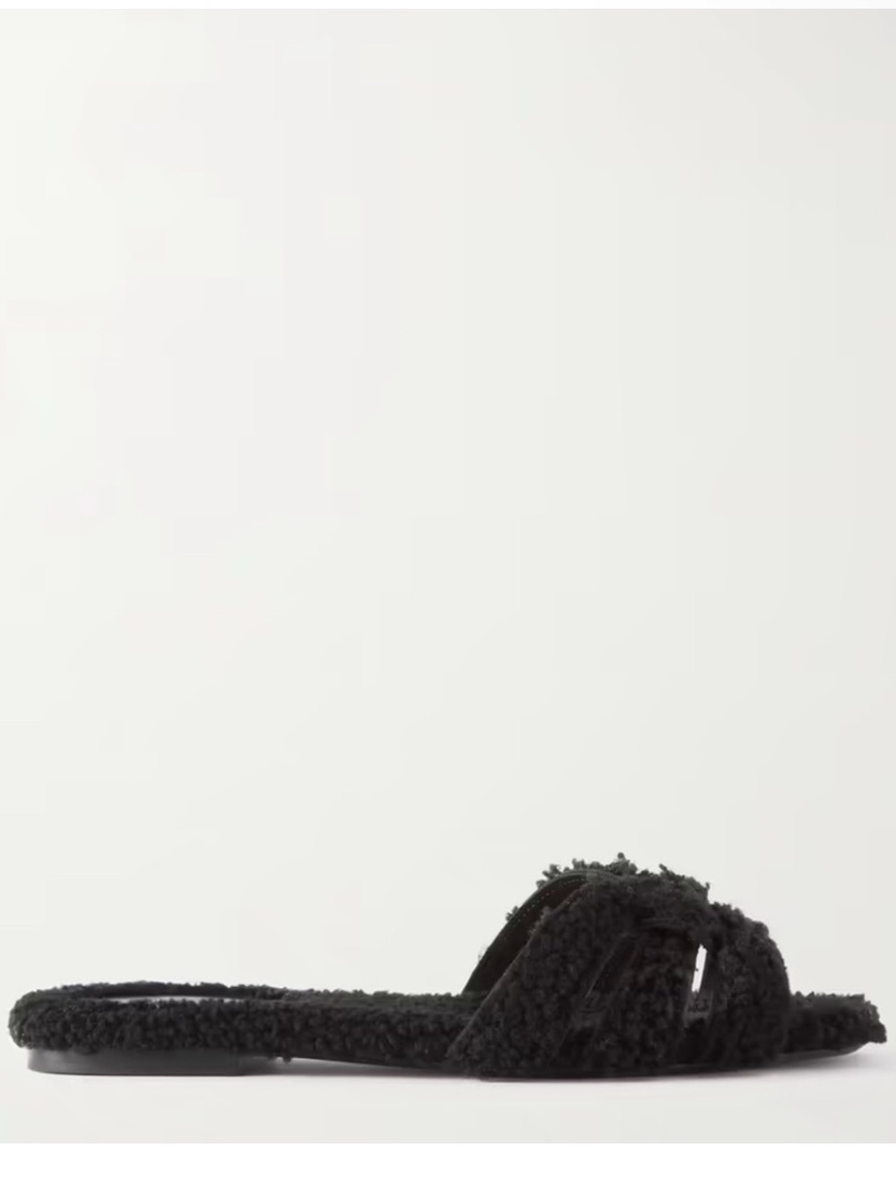 Saint Laurent Tribute Sandals in Black Sherpa
